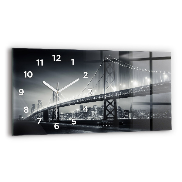Horizontálne hodiny Most v nočnom San Franciscu