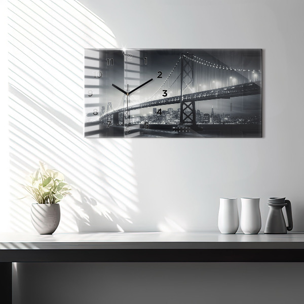Horizontálne hodiny Most v nočnom San Franciscu