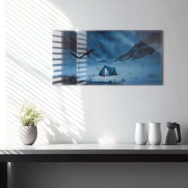 Horizontálne hodiny Stan v horách na Islande