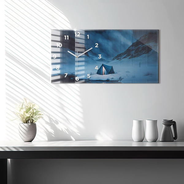 Horizontálne hodiny Stan v horách na Islande