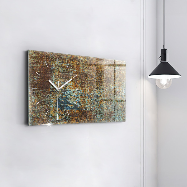 Horizontálne hodiny Stará kovová textúra