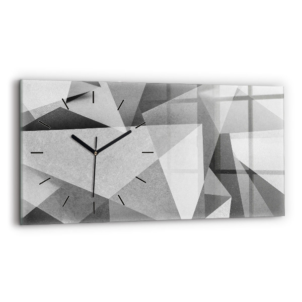 Horizontálne hodiny Šedá geometrická abstrakcia