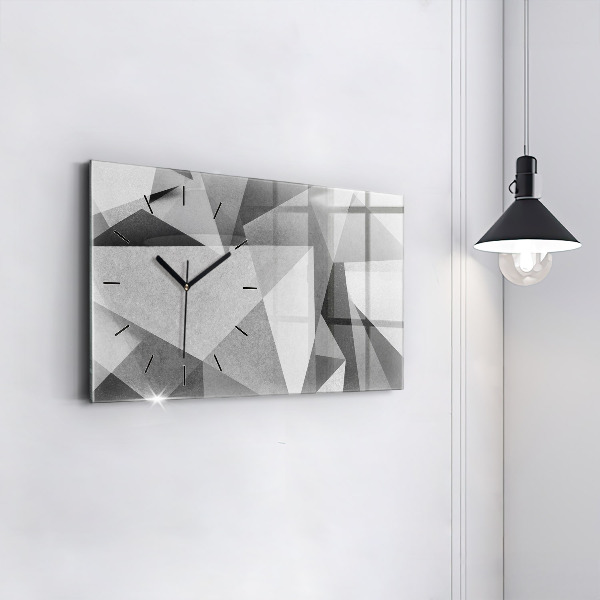 Horizontálne hodiny Šedá geometrická abstrakcia