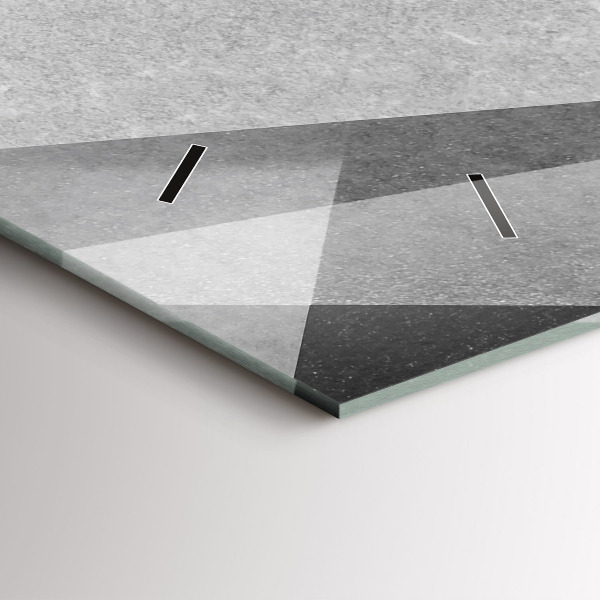 Horizontálne hodiny Šedá geometrická abstrakcia