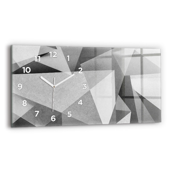 Horizontálne hodiny Šedá geometrická abstrakcia
