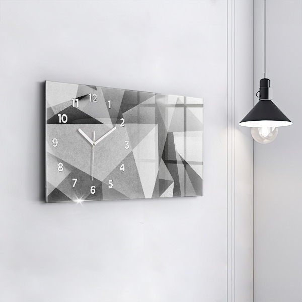 Horizontálne hodiny Šedá geometrická abstrakcia
