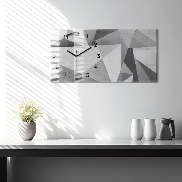 Horizontálne hodiny Šedá geometrická abstrakcia