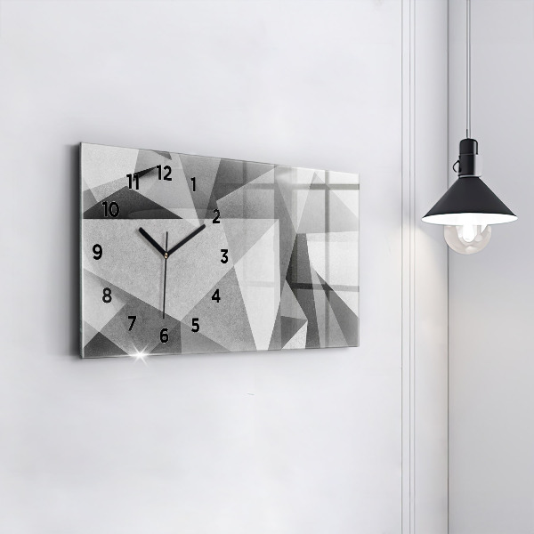 Horizontálne hodiny Šedá geometrická abstrakcia