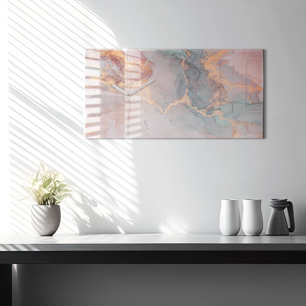 Horizontálne hodiny Textúra mramoru