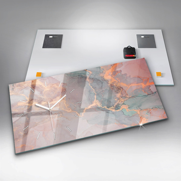 Horizontálne hodiny Textúra mramoru