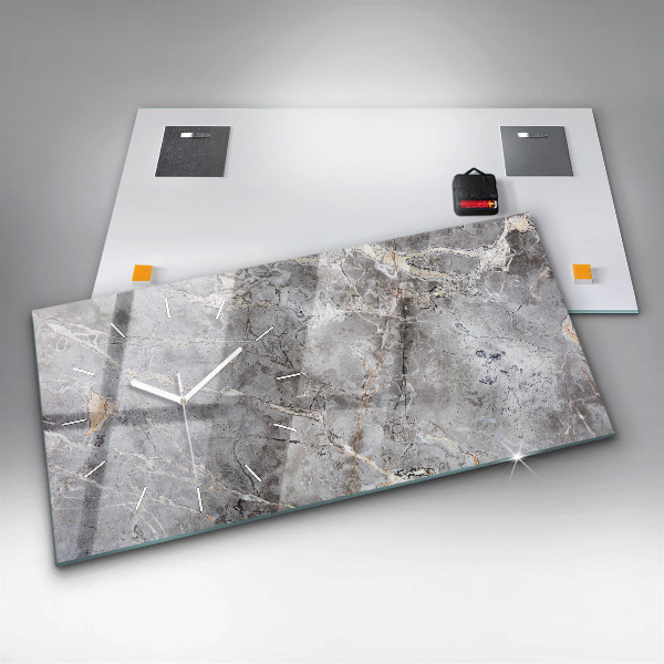 Horizontálne hodiny Mramorový kameň sivej žuly