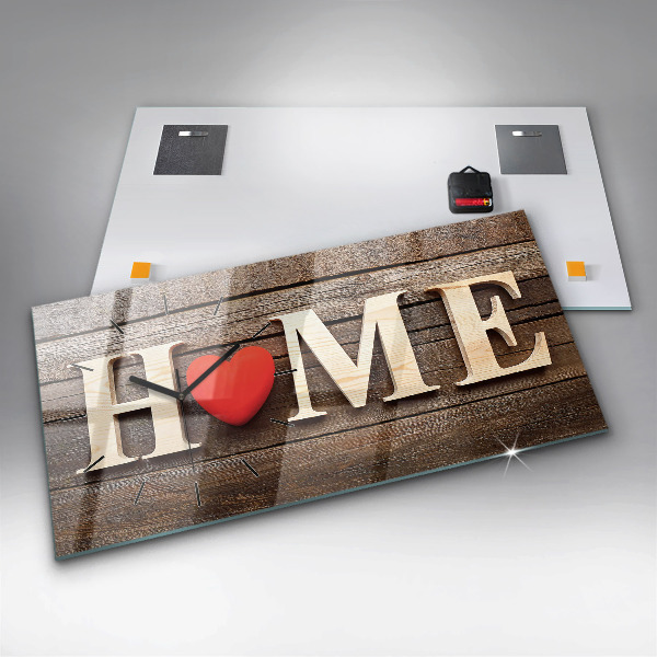 Horizontálne hodiny Domový nápis