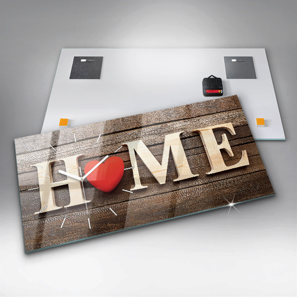 Horizontálne hodiny Domový nápis