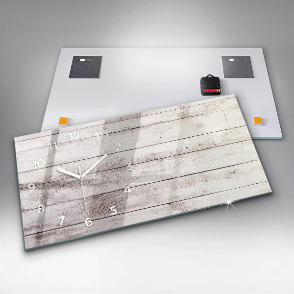 Horizontálne hodiny Svetlé drevené dosky