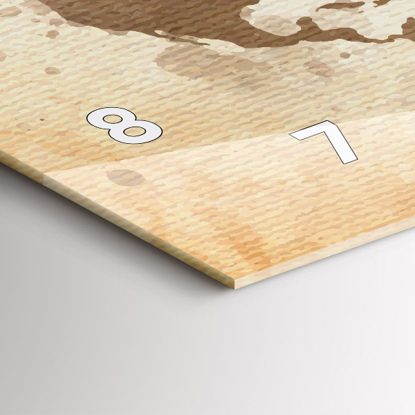 Horizontálne hodiny Maľovaná mapa sveta