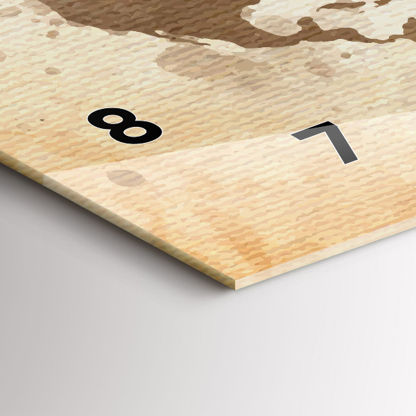 Horizontálne hodiny Maľovaná mapa sveta