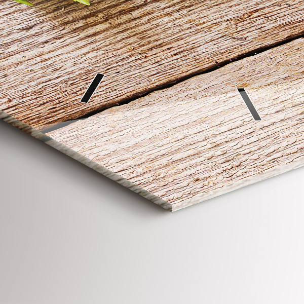 Horizontálne hodiny Kvety na dreve