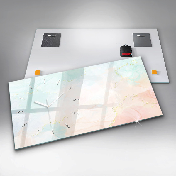 Horizontálne hodiny Akvarelový mramor