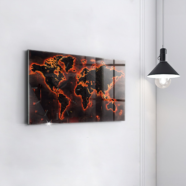 Horizontálne hodiny Mapa sveta