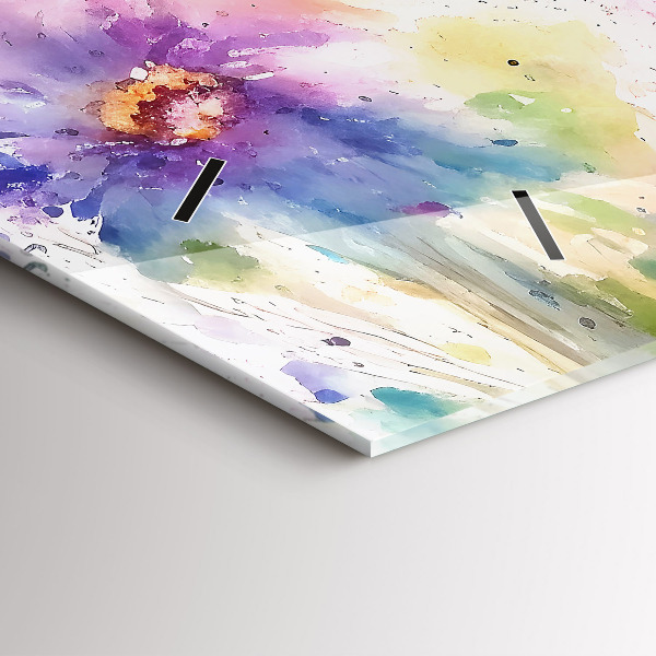 Horizontálne hodiny Maľované kvety