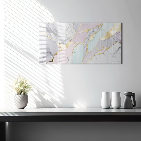 Horizontálne hodiny Mramorový vzor