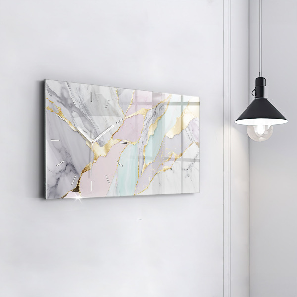 Horizontálne hodiny Mramorový vzor