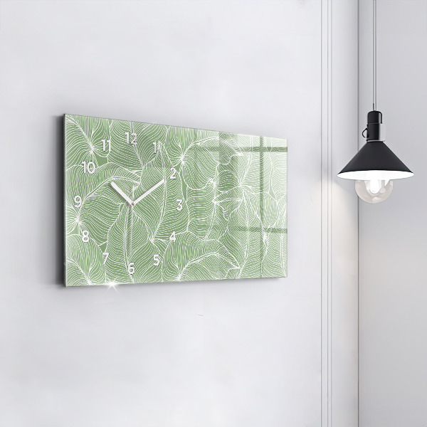 Horizontálne hodiny Listy prírodný vzor
