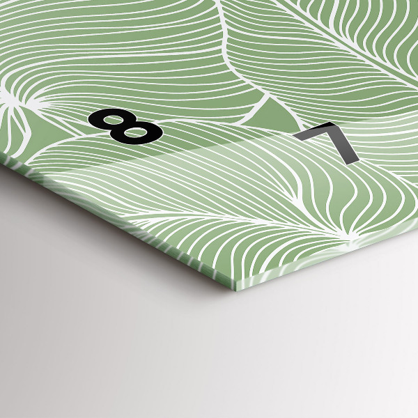 Horizontálne hodiny Listy prírodný vzor