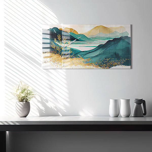 Horizontálne hodiny Horská krajina