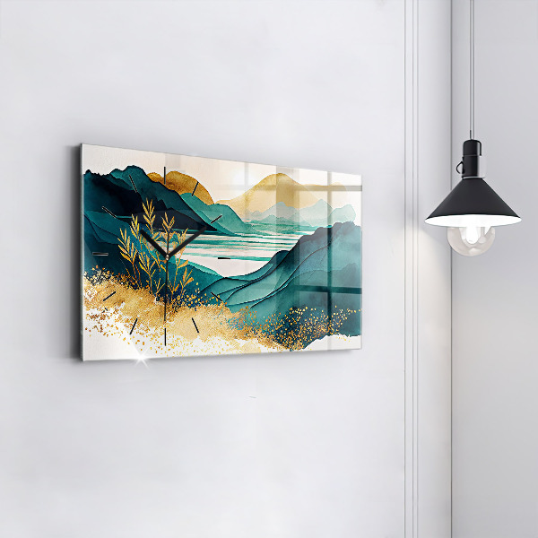 Horizontálne hodiny Horská krajina