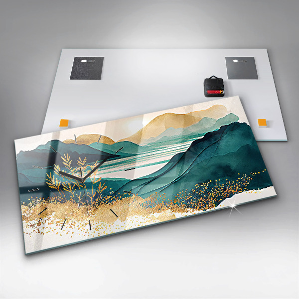 Horizontálne hodiny Horská krajina