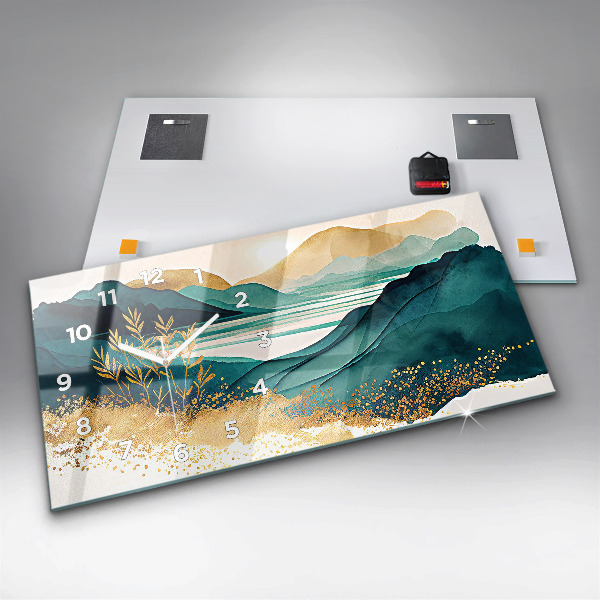 Horizontálne hodiny Horská krajina