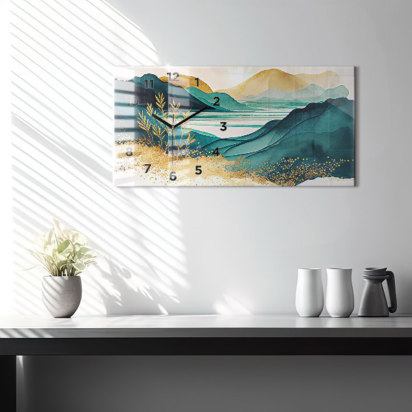 Horizontálne hodiny Horská krajina