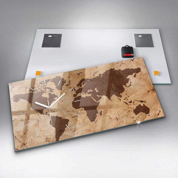 Horizontálne hodiny Vintage mapa sveta