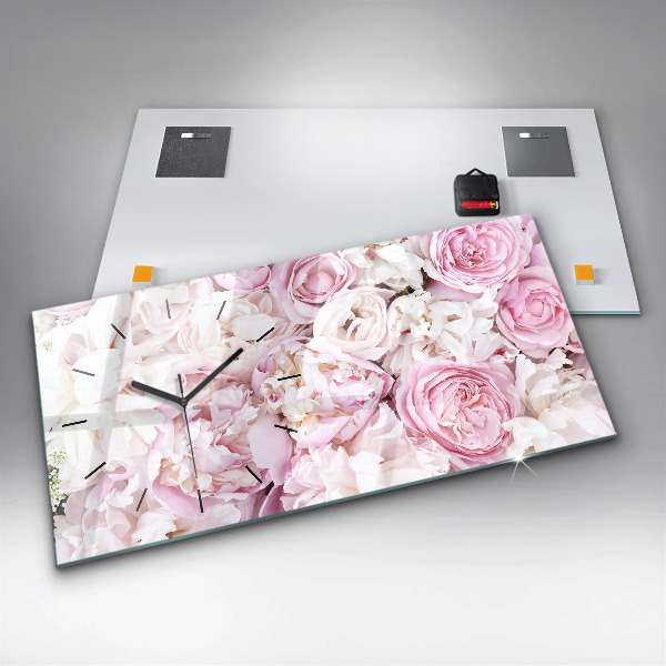 Horizontálne hodiny Dekoratívne kvety