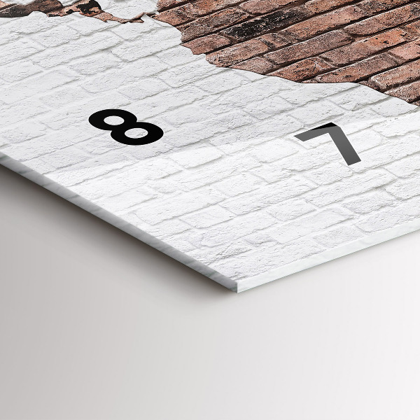 Horizontálne hodiny Tehlová mapa sveta