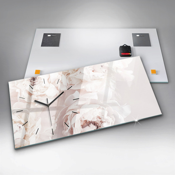 Horizontálne hodiny Kvety pivonky