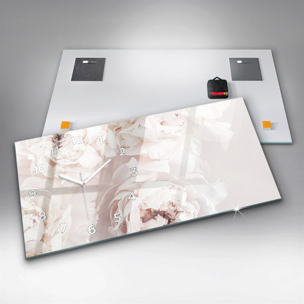 Horizontálne hodiny Kvety pivonky