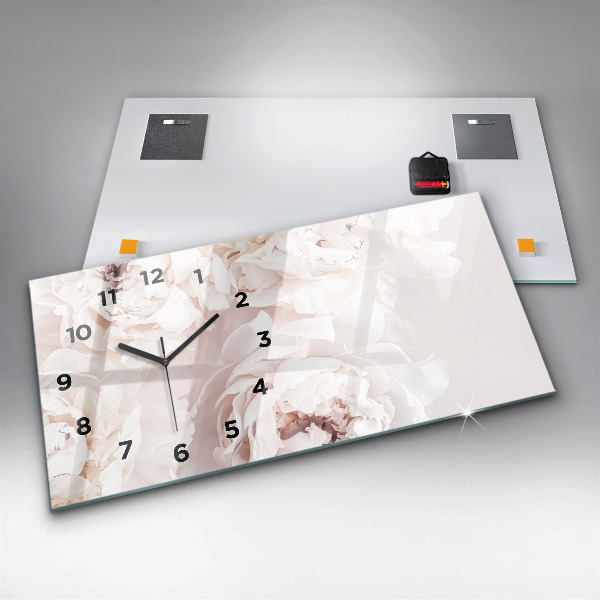 Horizontálne hodiny Kvety pivonky