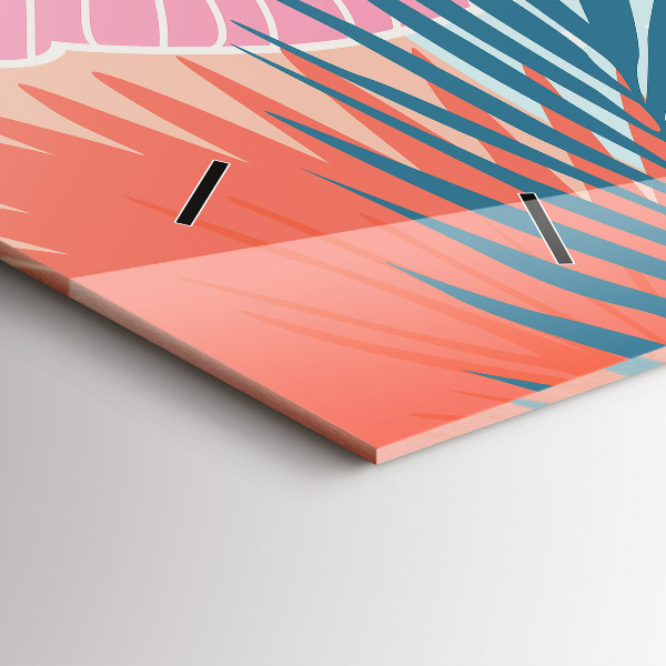 Horizontálne hodiny Pastelové listy