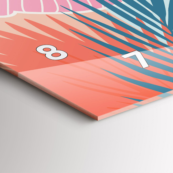 Horizontálne hodiny Pastelové listy