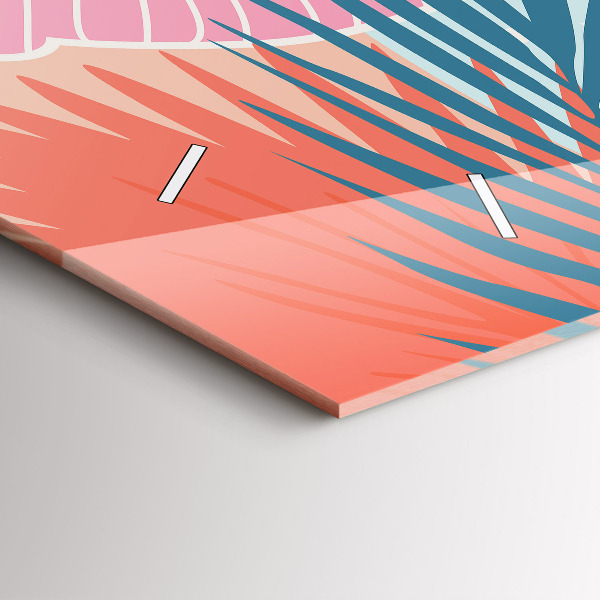 Horizontálne hodiny Pastelové listy