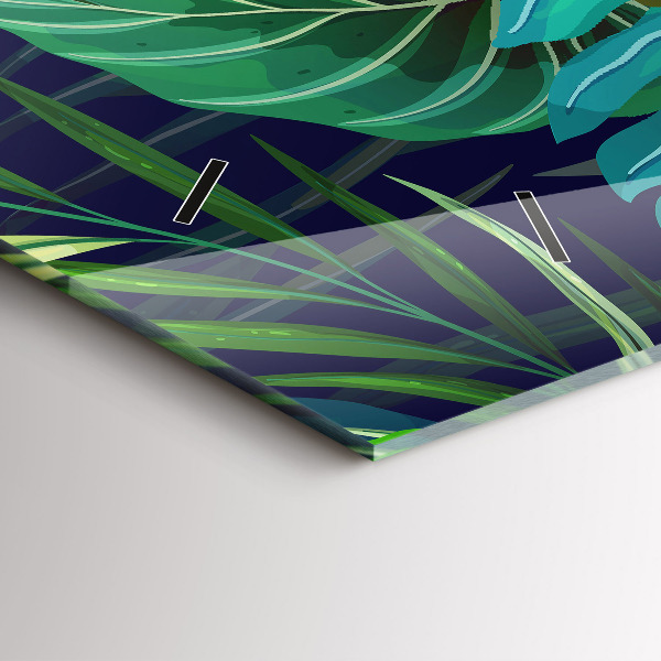 Horizontálne hodiny Exotické listy