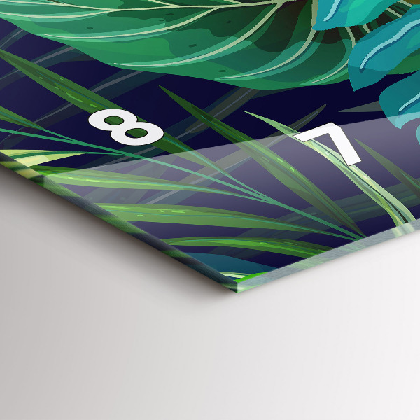 Horizontálne hodiny Exotické listy