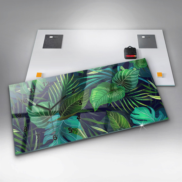 Horizontálne hodiny Exotické listy