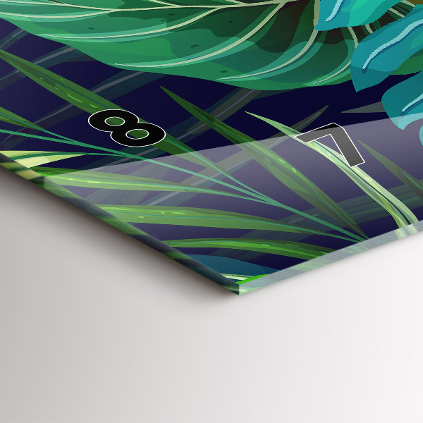 Horizontálne hodiny Exotické listy