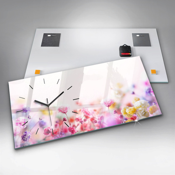 Horizontálne hodiny Kvety na lúke