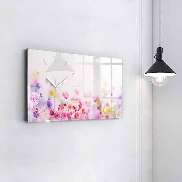 Horizontálne hodiny Kvety na lúke
