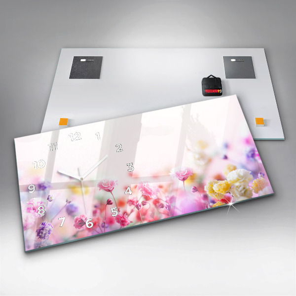 Horizontálne hodiny Kvety na lúke
