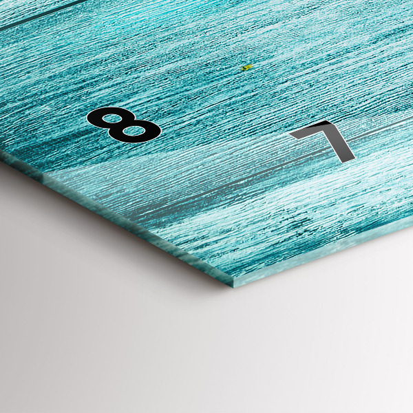 Horizontálne hodiny Modré staré drevo